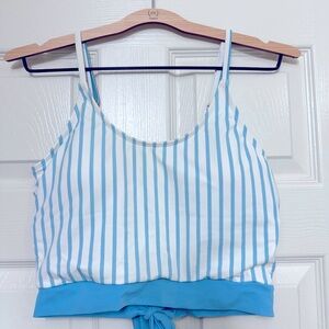 Coral reef swim the lounger top in blue and white stripes in size small 4/6